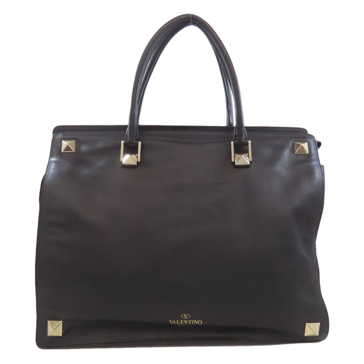 Valentino Studded Tote Bag Calf Ladies [Used] [VALENTINO] 2