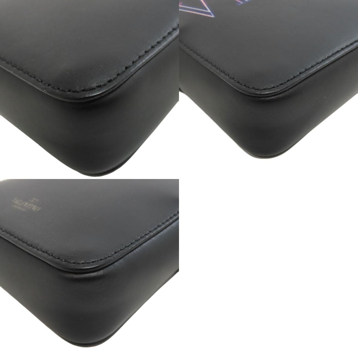 Valentino Logo Shoulder Bag Leather Women's [Used] [VALENTINO] 10