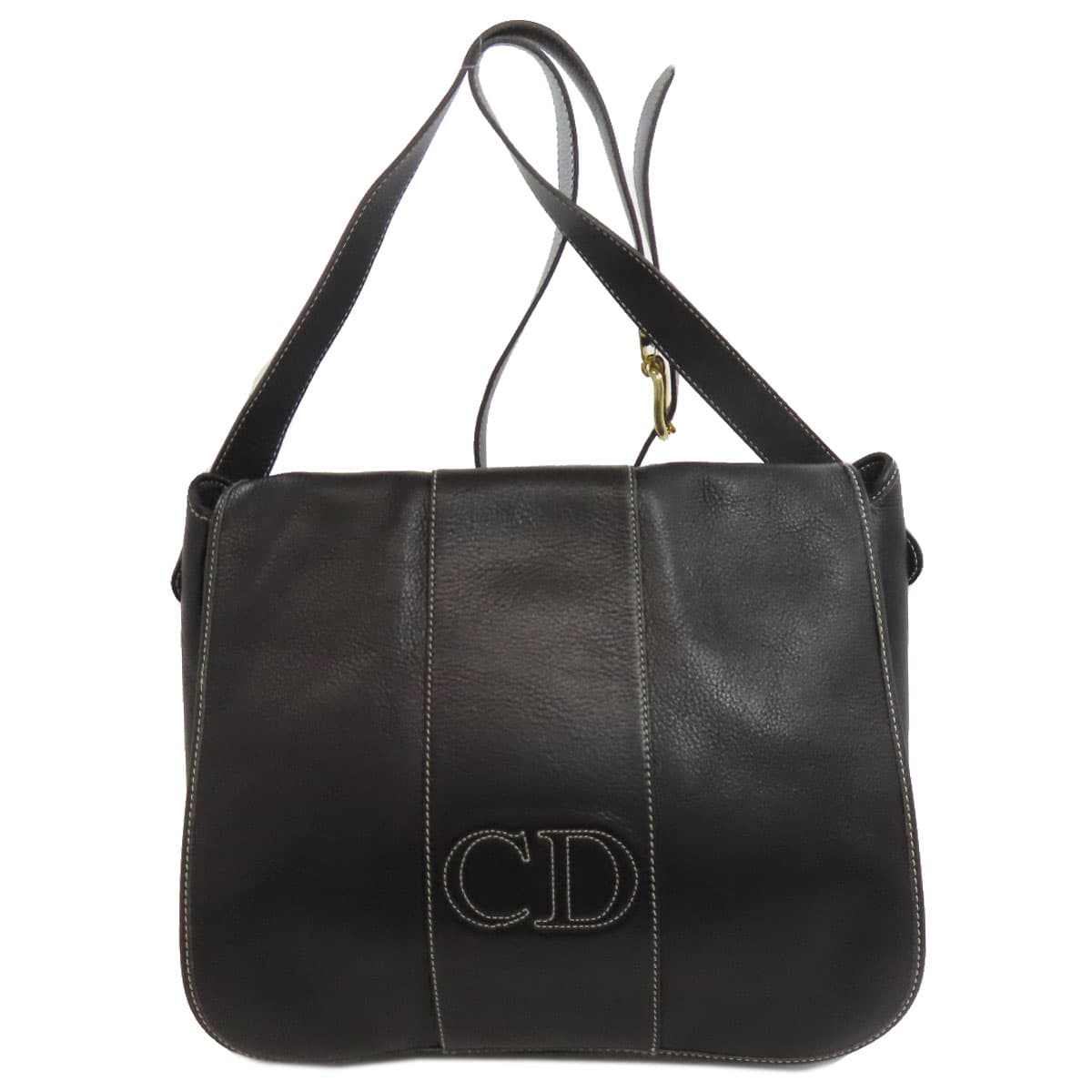 Christian Dior Logo Shoulder Bag Leather Women's [Used] [CHRISTIAN DIOR]