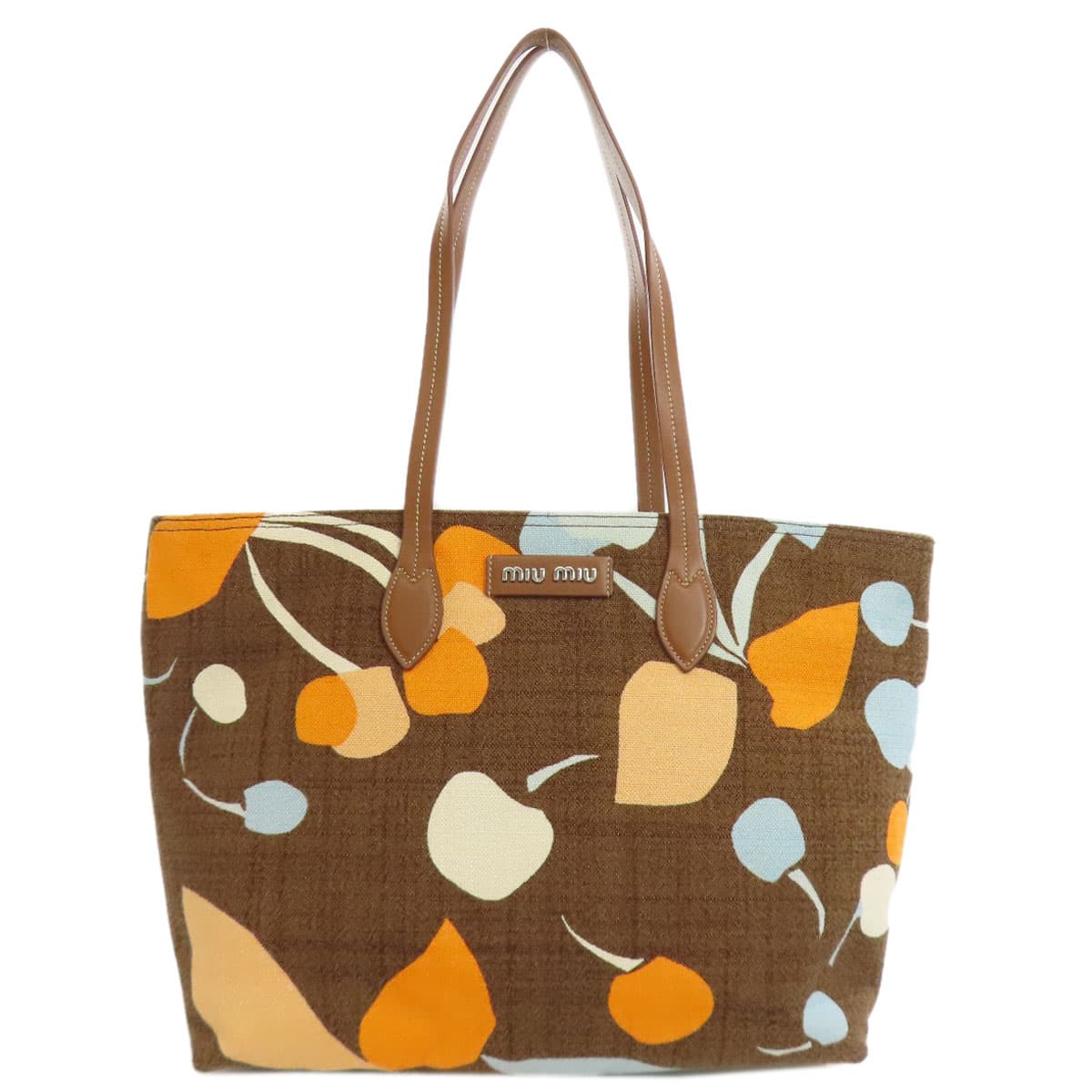 Miu Miu Logo Tote Bag Canvas Ladies [Used] [MIUMIU]