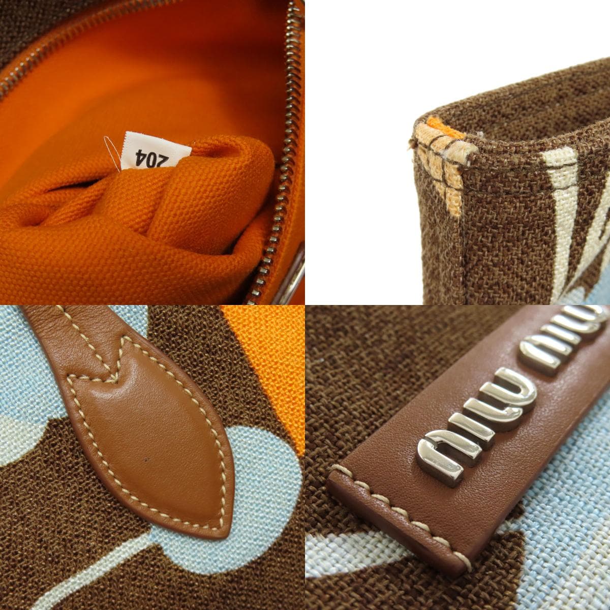 Miu Miu Logo Tote Bag Canvas Ladies [Used] [MIUMIU] 8