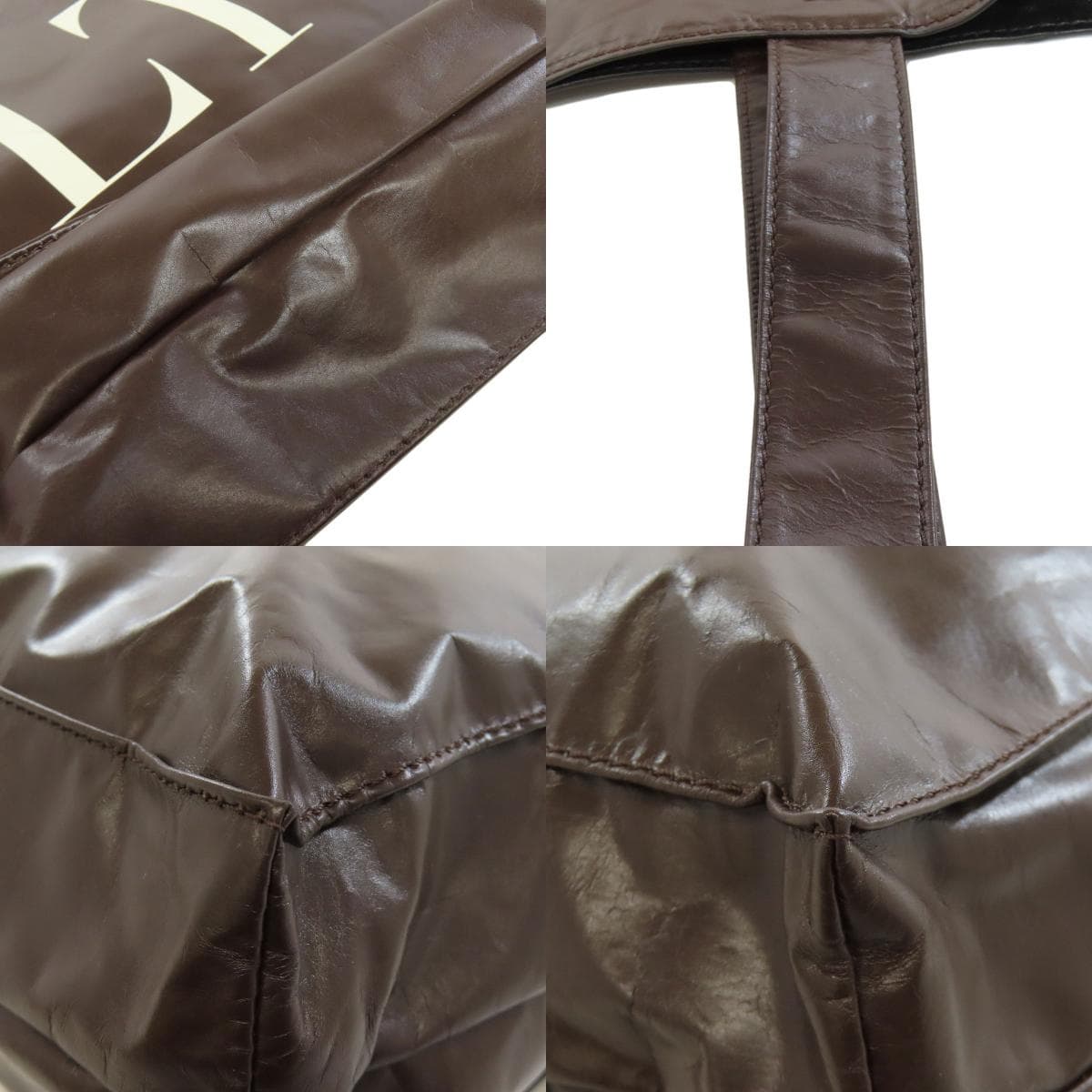 Valentino Logo Tote Bag Calf Ladies [Used] [VALENTINO] 9