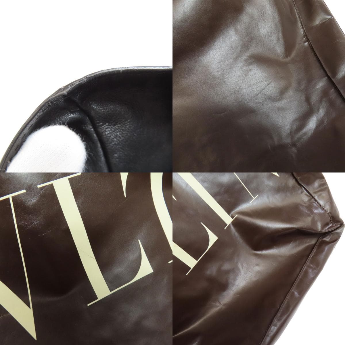 Valentino Logo Tote Bag Calf Ladies [Used] [VALENTINO] 8