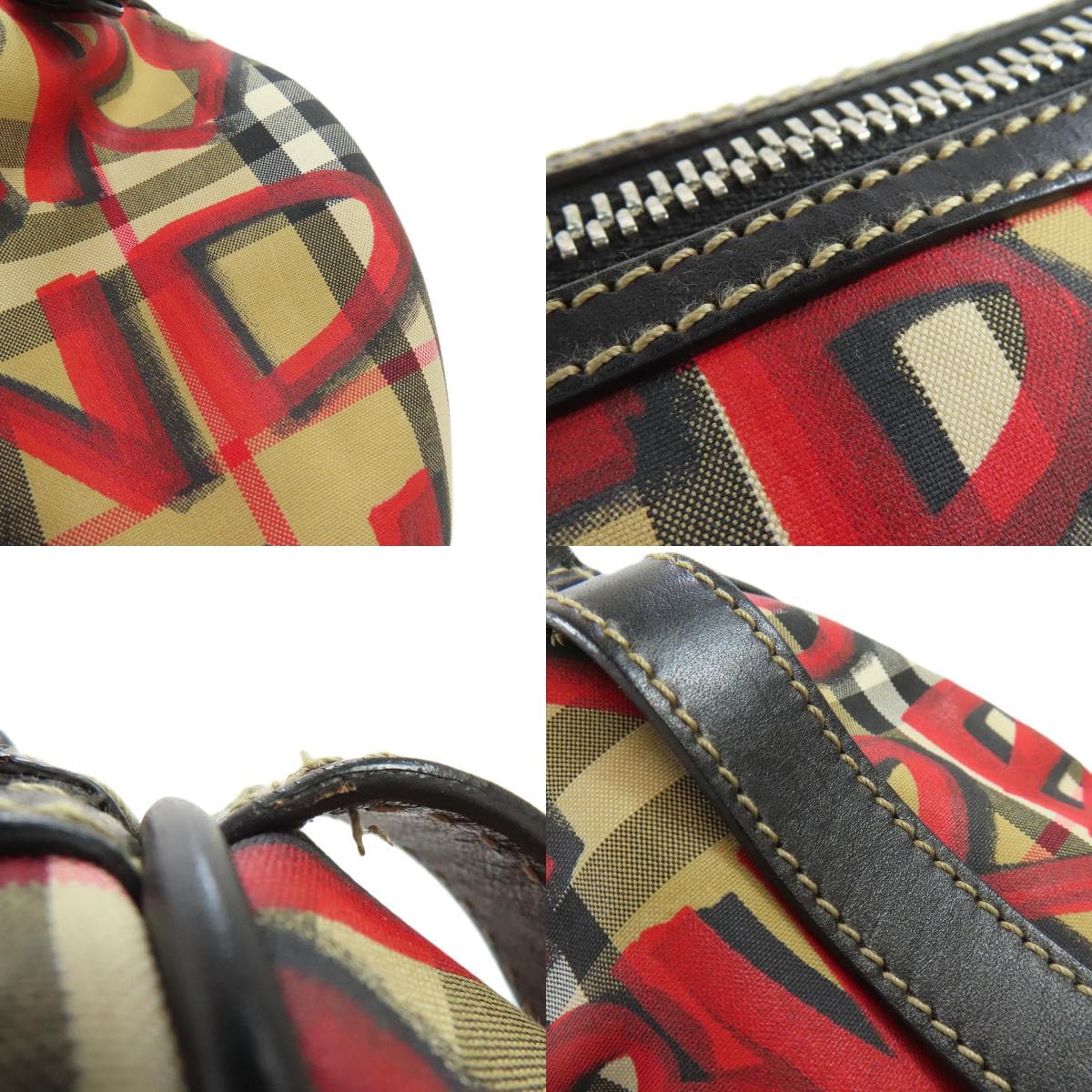 Burberry Nova Check Graffiti Print Shoulder Bag Nylon Material Ladies [Used] [BURBERRY] 8