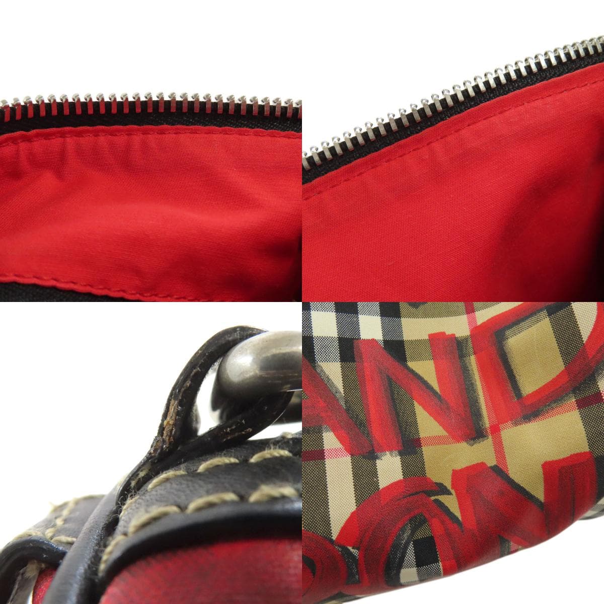 Burberry Nova Check Graffiti Print Shoulder Bag Nylon Material Ladies [Used] [BURBERRY] 7