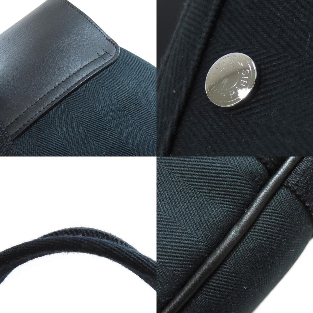 Hermes Valparaiso Long MM Handbag Canvas/Calf Ladies [Used] [HERMES] 9