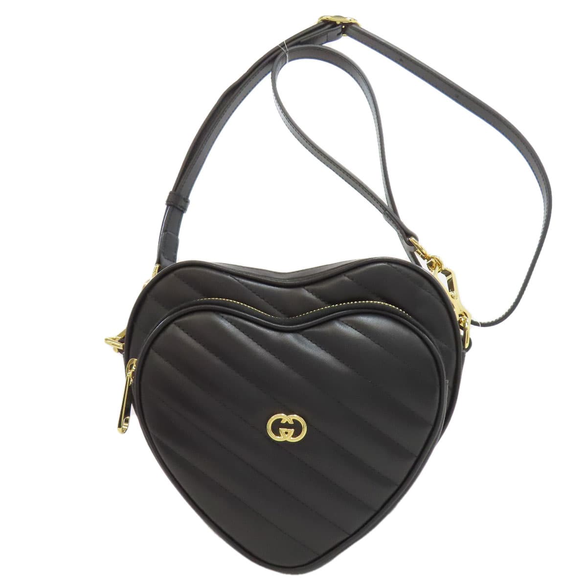 Gucci 751628 Interlocking G Heart Shoulder Bag Calf Leather for Women [Used] [GUCCI] 751628