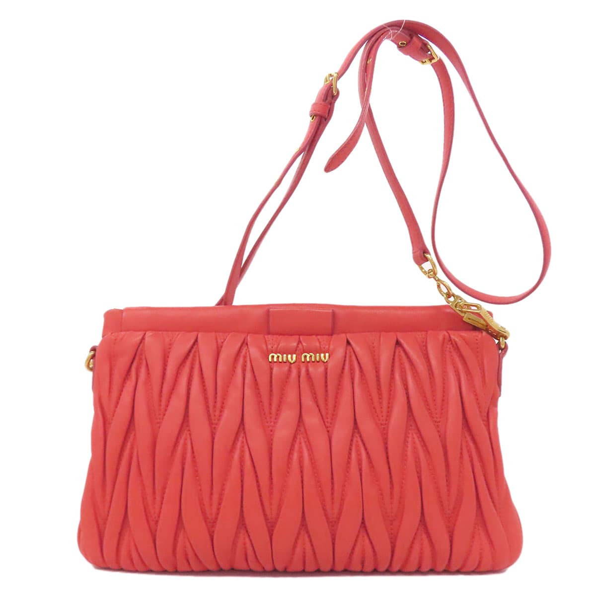 Miu Miu Matelassé Shoulder Bag Leather Ladies [Used] [MIUMIU]