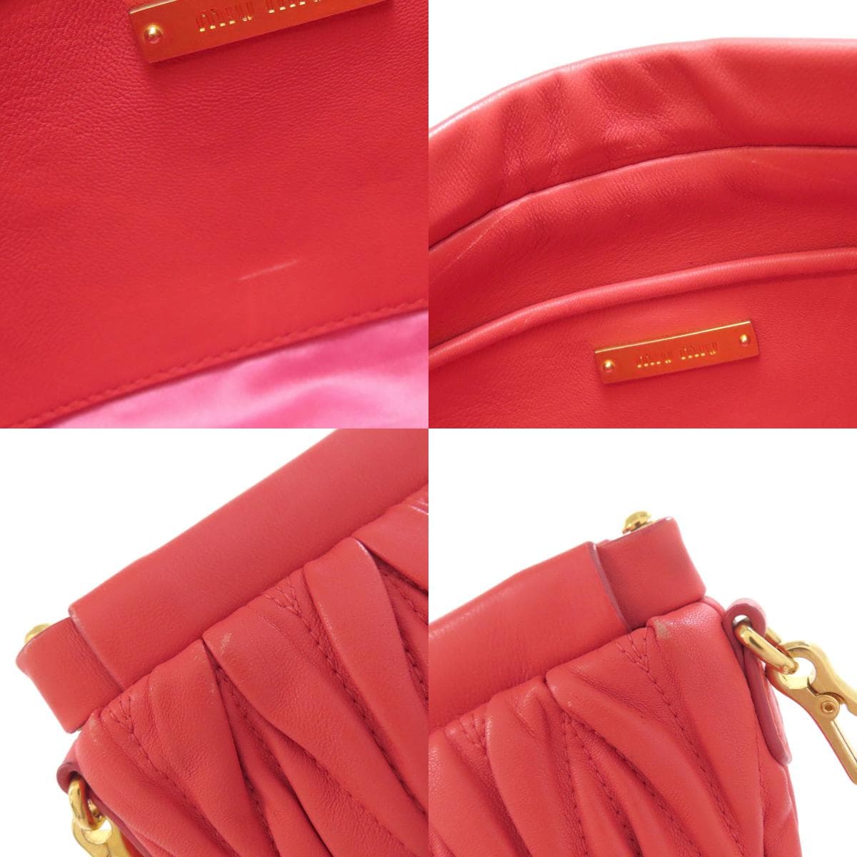 Miu Miu Matelassé Shoulder Bag Leather Ladies [Used] [MIUMIU] 7