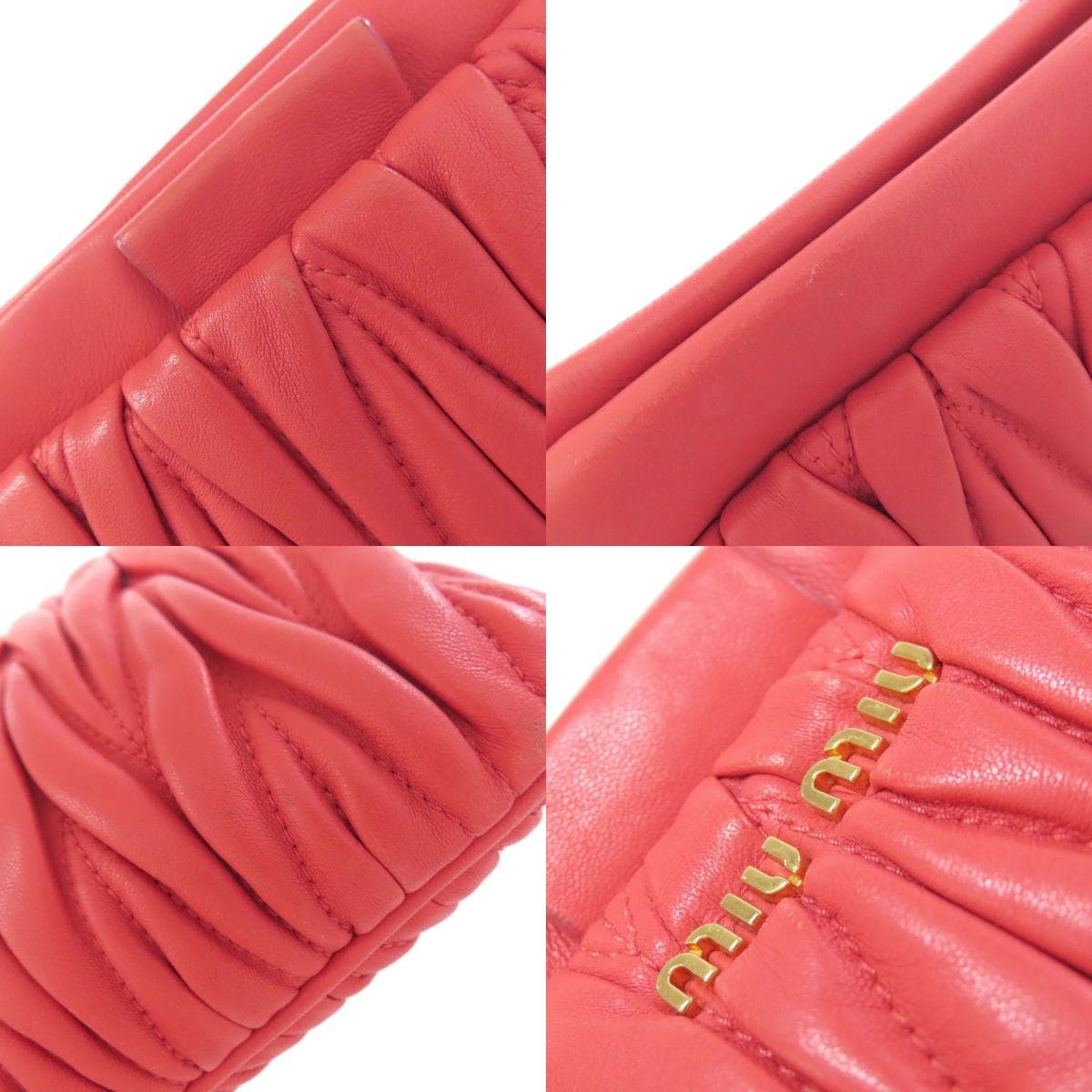 Miu Miu Matelassé Shoulder Bag Leather Ladies [Used] [MIUMIU] 8