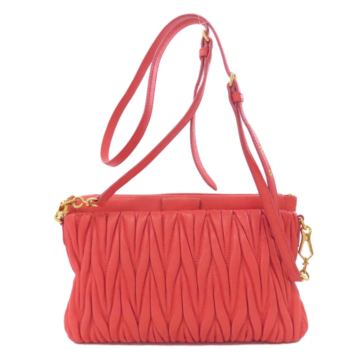 Miu Miu Matelassé Shoulder Bag Leather Ladies [Used] [MIUMIU] 2