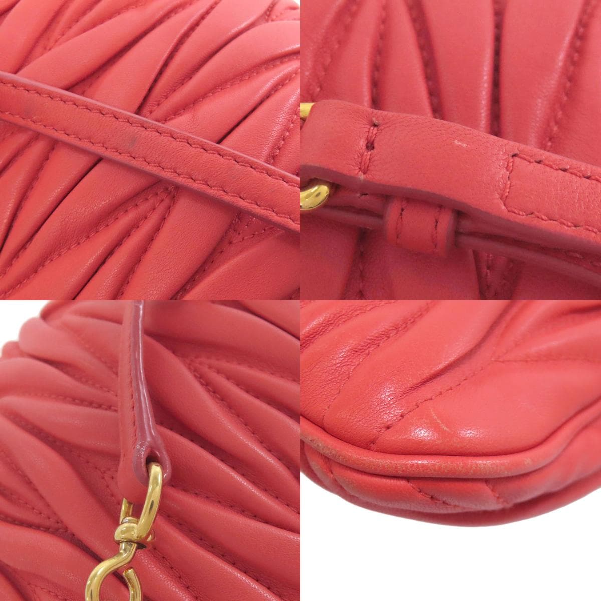 Miu Miu Matelassé Shoulder Bag Leather Ladies [Used] [MIUMIU] 9