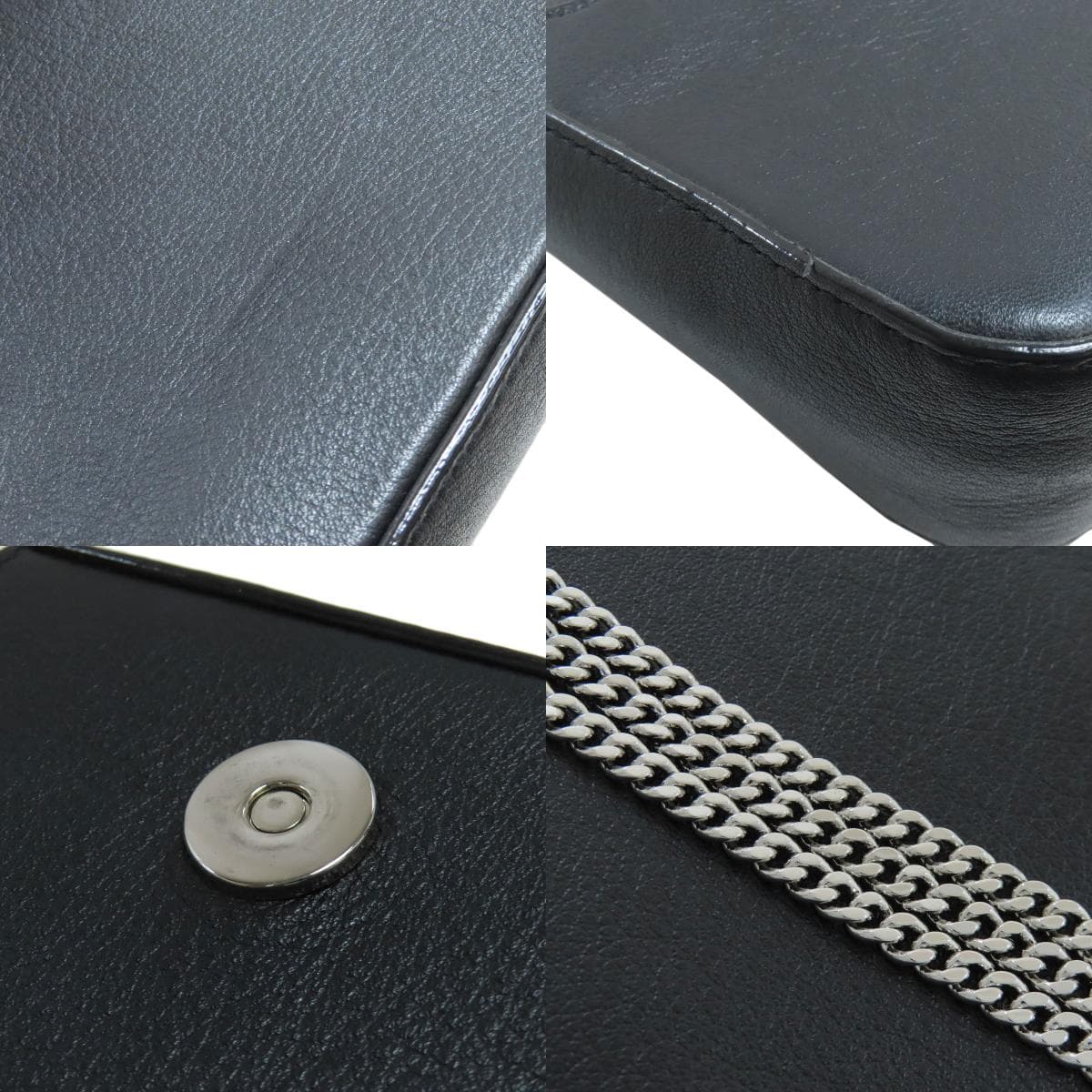 Jimmy Choo chain shoulder logo jewel shoulder bag leather for women [Used] [Jimmy Choo] 9