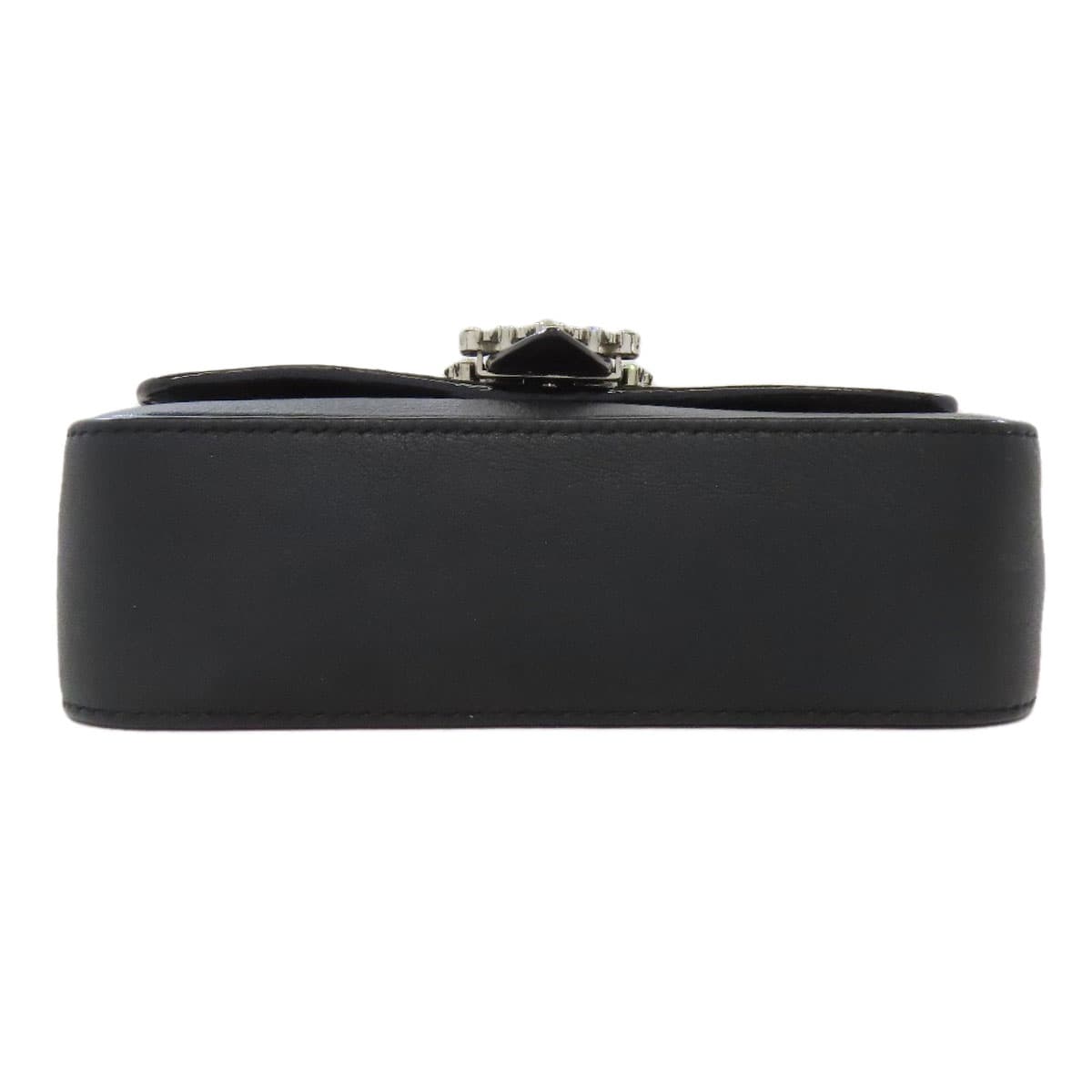 Jimmy Choo chain shoulder logo jewel shoulder bag leather for women [Used] [Jimmy Choo] 4