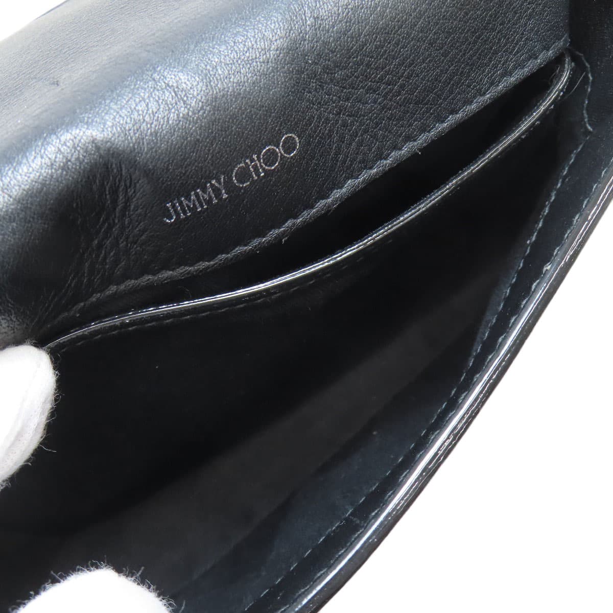 Jimmy Choo chain shoulder logo jewel shoulder bag leather for women [Used] [Jimmy Choo] 5