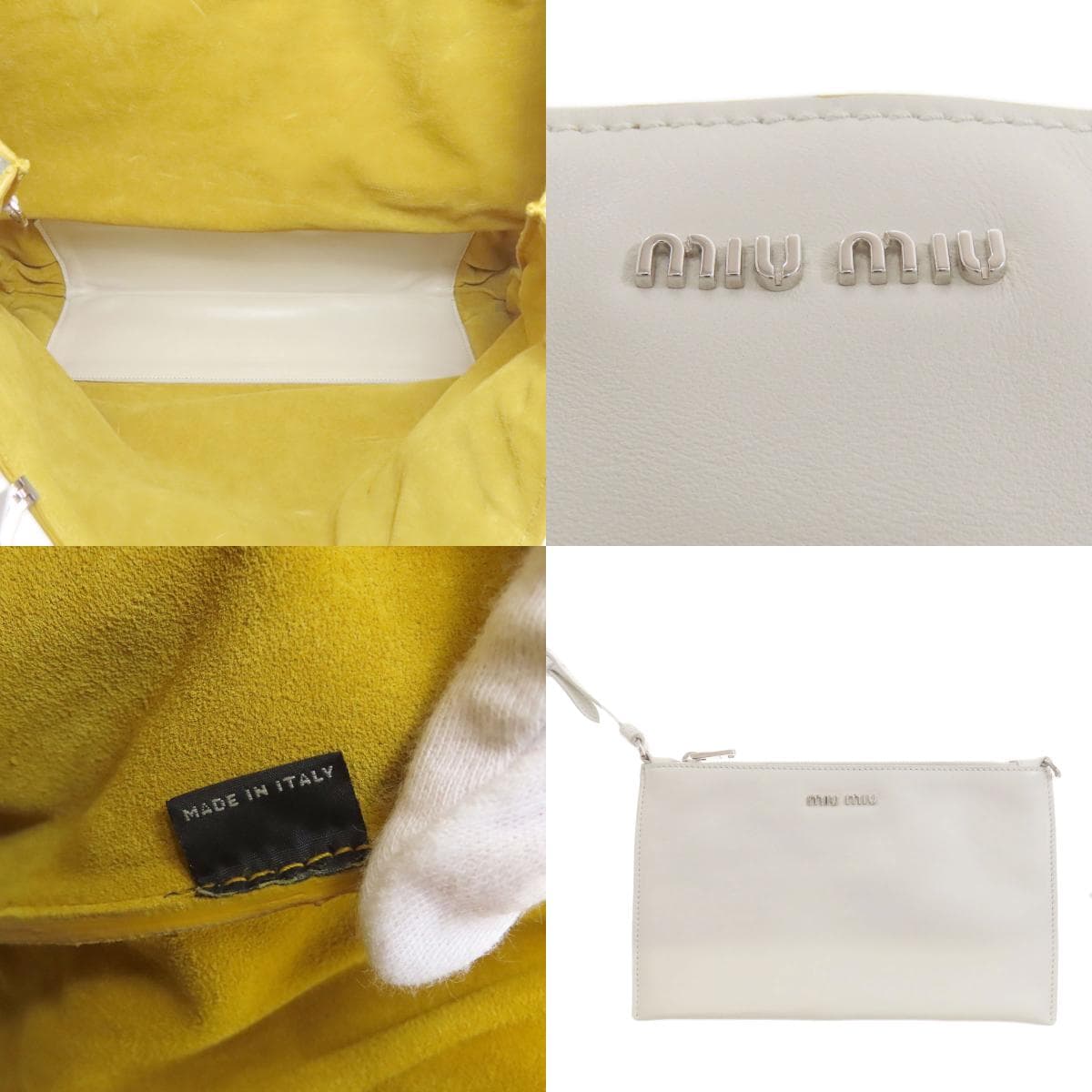 Miu Miu Logo Tote Bag Calf Leather for Women [Used] [MIUMIU] 5