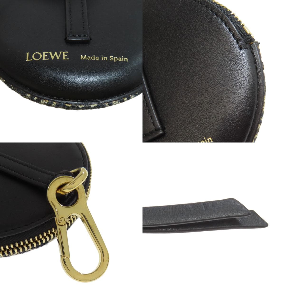 Loewe Cookie Charm Pouch Anagram Accessory Pouch Canvas/Calf Women's [Used] [LOEWE] 9
