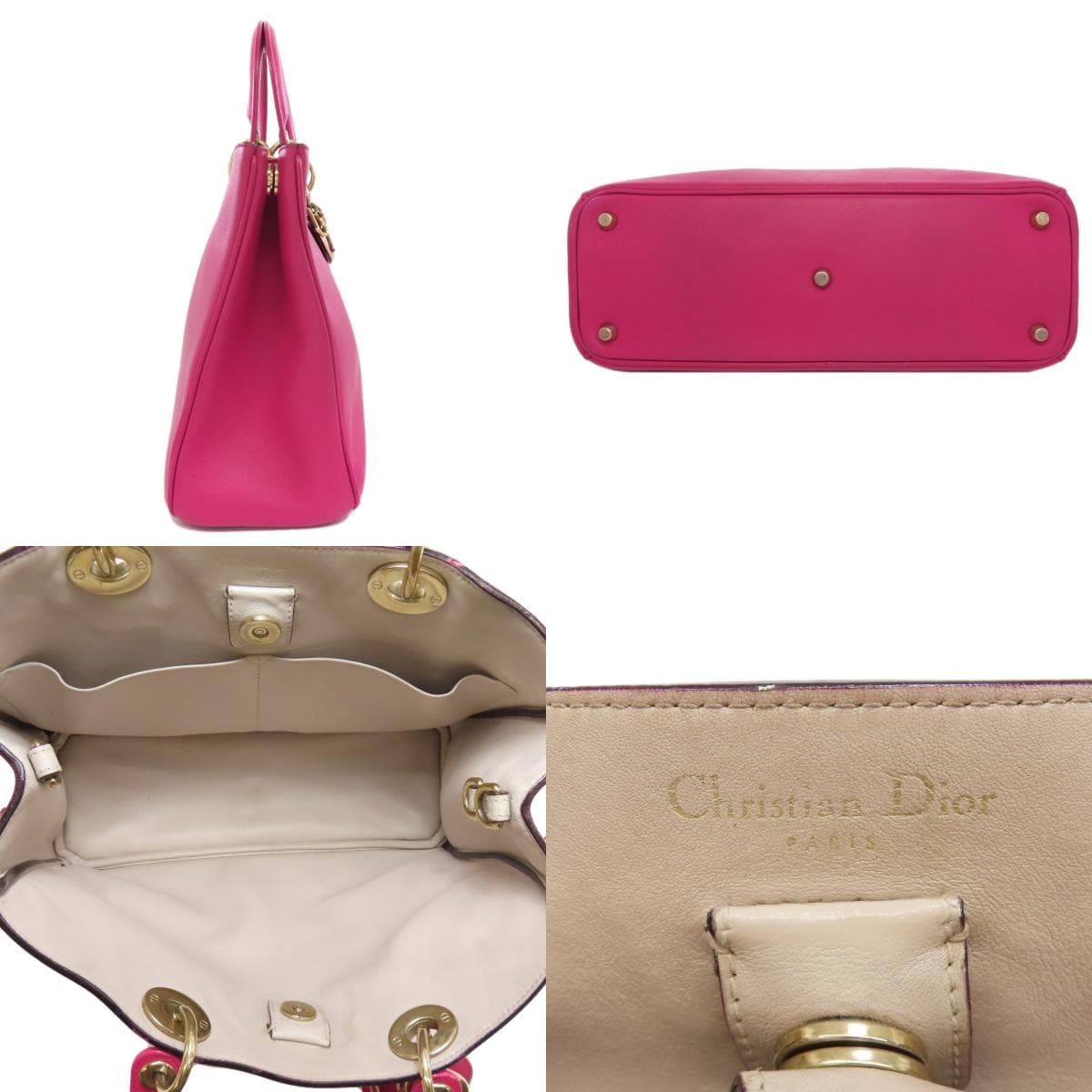 Christian Dior 2WAY Handbag Calf Leather Ladies [Used] [CHRISTIAN DIOR] 3