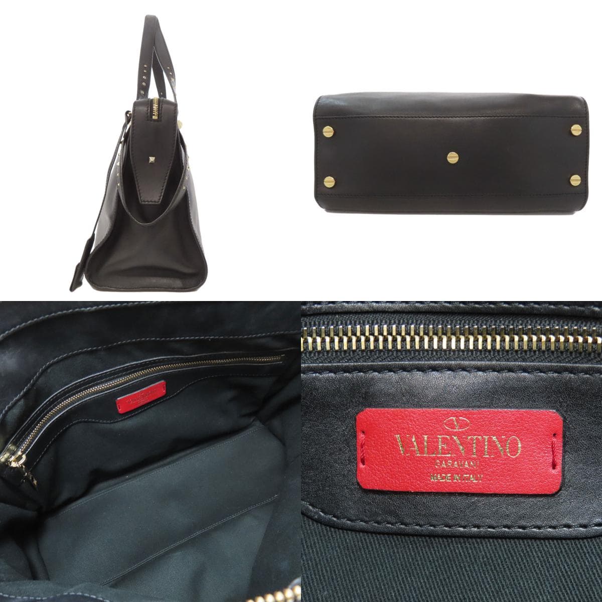 Valentino Studded Shoulder Bag Leather for Women [Used] [VALENTINO] 3