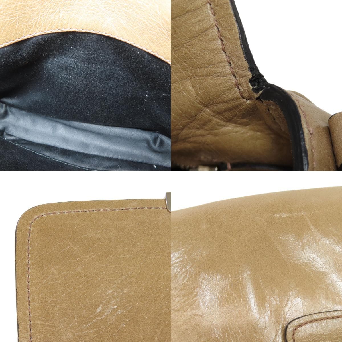 Miu Miu Logo Shoulder Bag Leather for Women [Used] [MIUMIU] 7