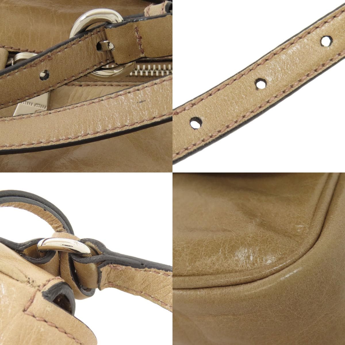 Miu Miu Logo Shoulder Bag Leather for Women [Used] [MIUMIU] 9