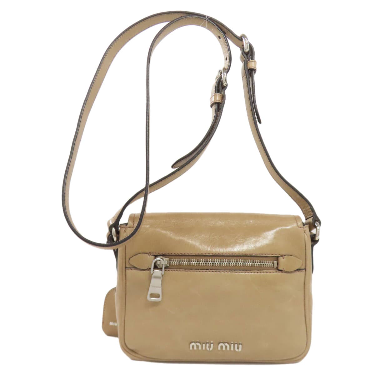 Miu Miu Logo Shoulder Bag Leather for Women [Used] [MIUMIU] 2