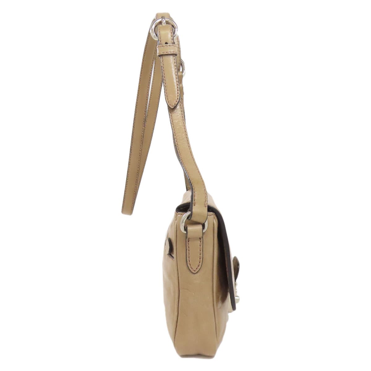 Miu Miu Logo Shoulder Bag Leather for Women [Used] [MIUMIU] 3