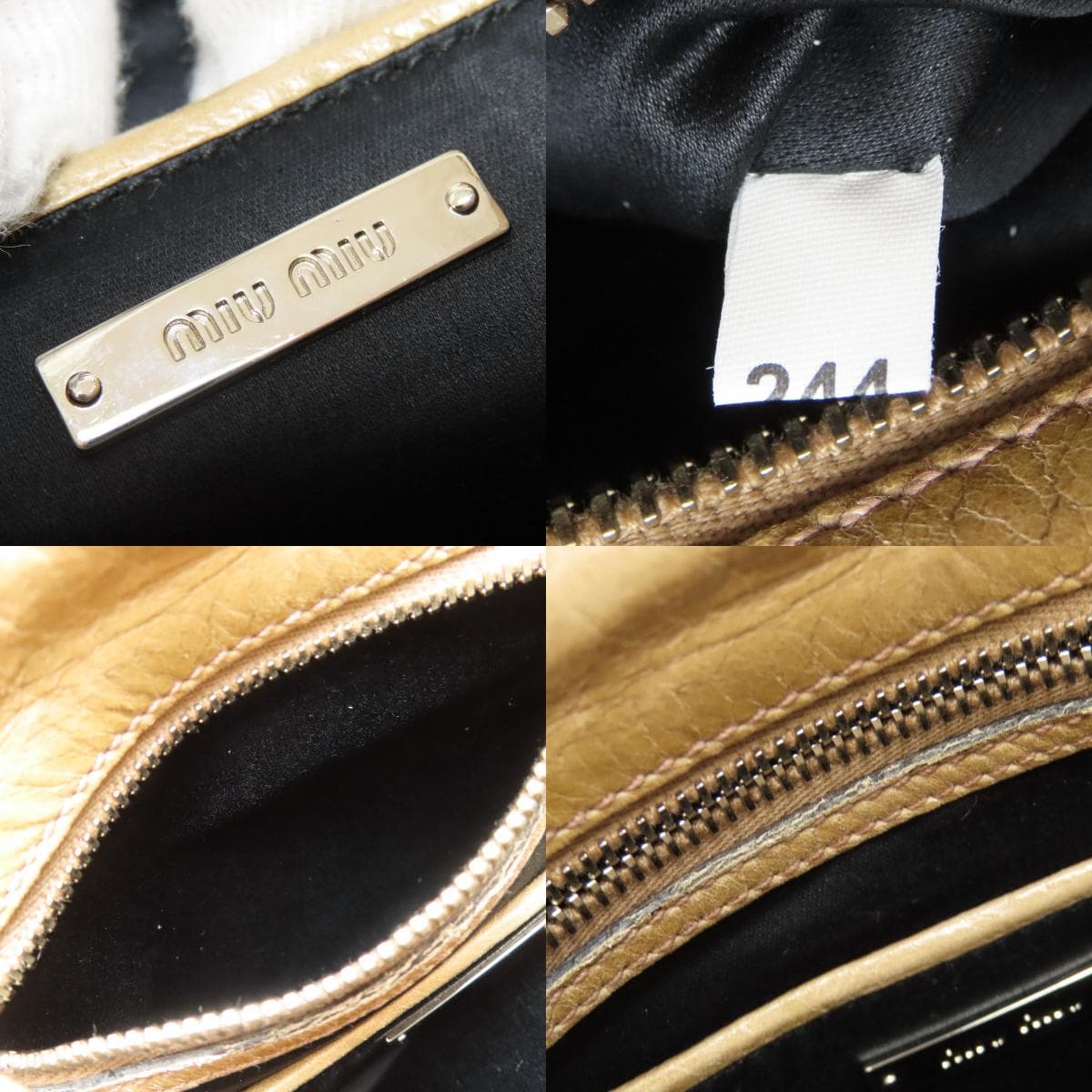 Miu Miu Logo Shoulder Bag Leather for Women [Used] [MIUMIU] 6