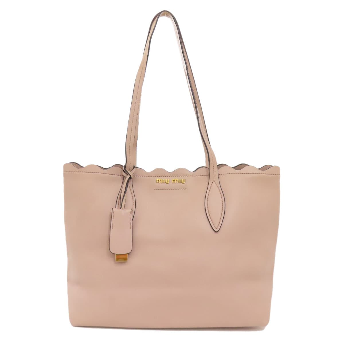 Miu Miu Logo Tote Bag Leather Women's [Used] [MIUMIU]