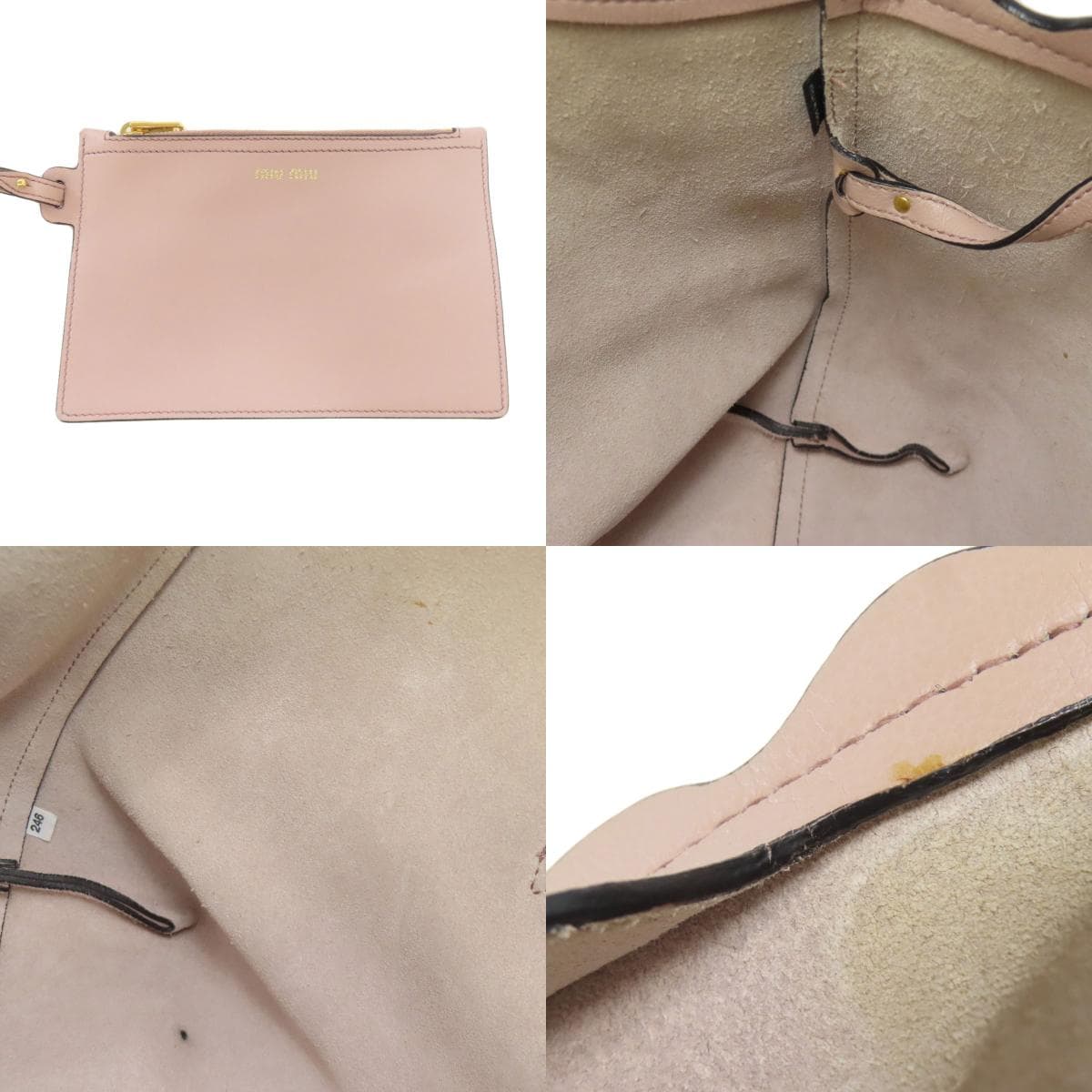 Miu Miu Logo Tote Bag Leather Women's [Used] [MIUMIU] 5