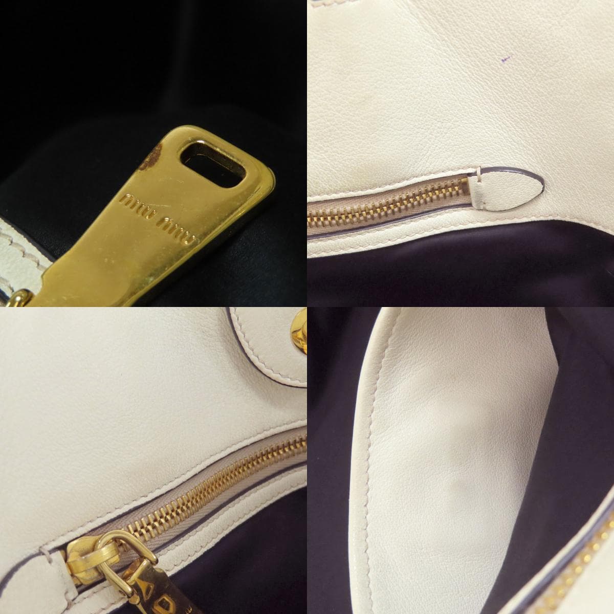 Miu Miu Logo Tote Bag Leather Women's [Used] [MIUMIU] 5