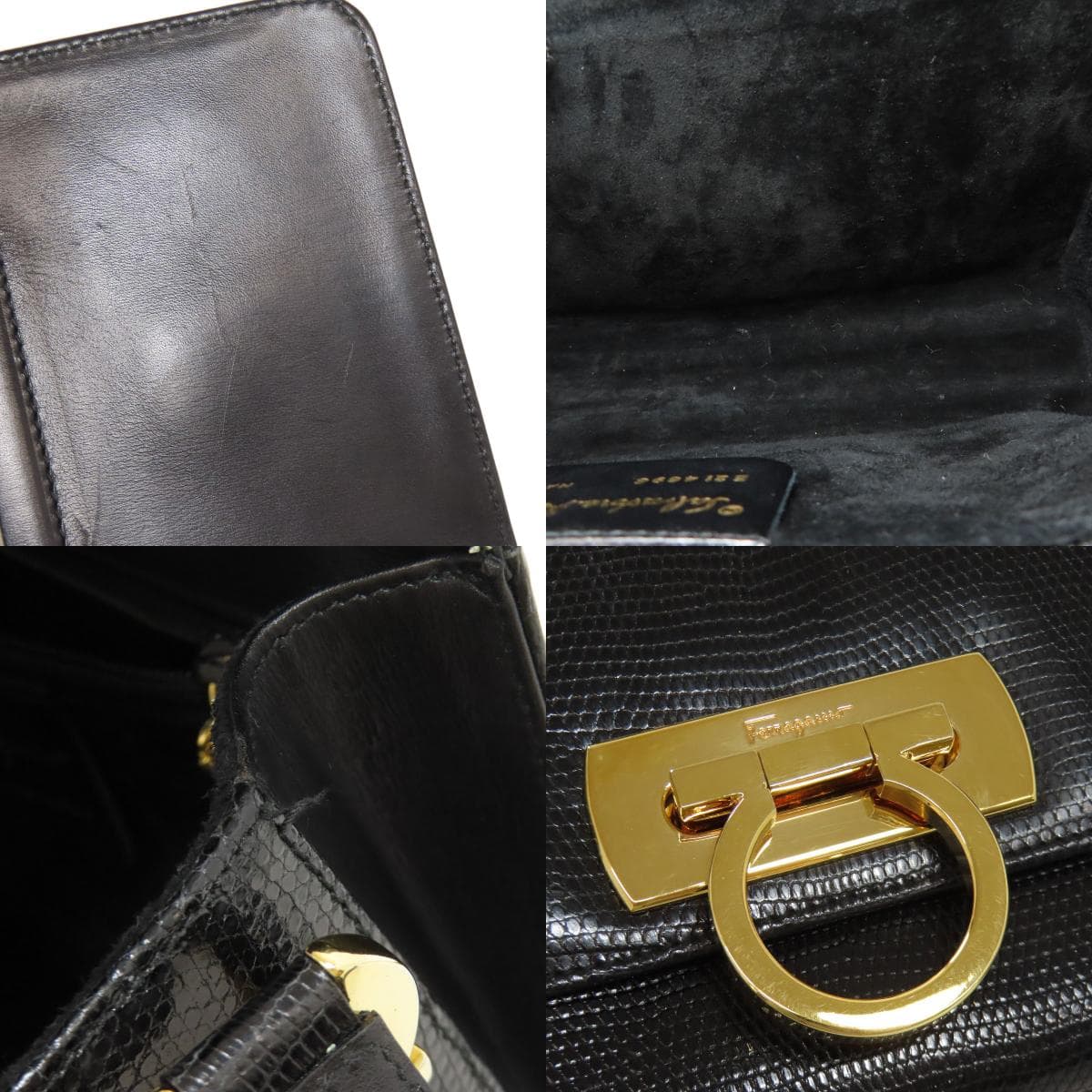 Salvatore Ferragamo Gancini hardware shoulder bag leather for women [Used] [Salvatore Ferragamo] 7