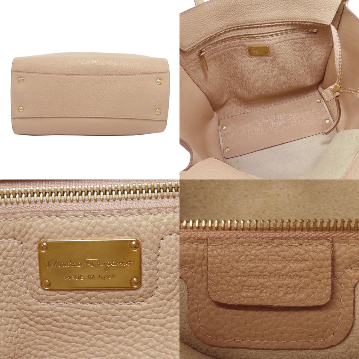 Salvatore Ferragamo Amy Gancini Hardware Tote Bag Leather Ladies [Used] [Salvatore Ferragamo] 4