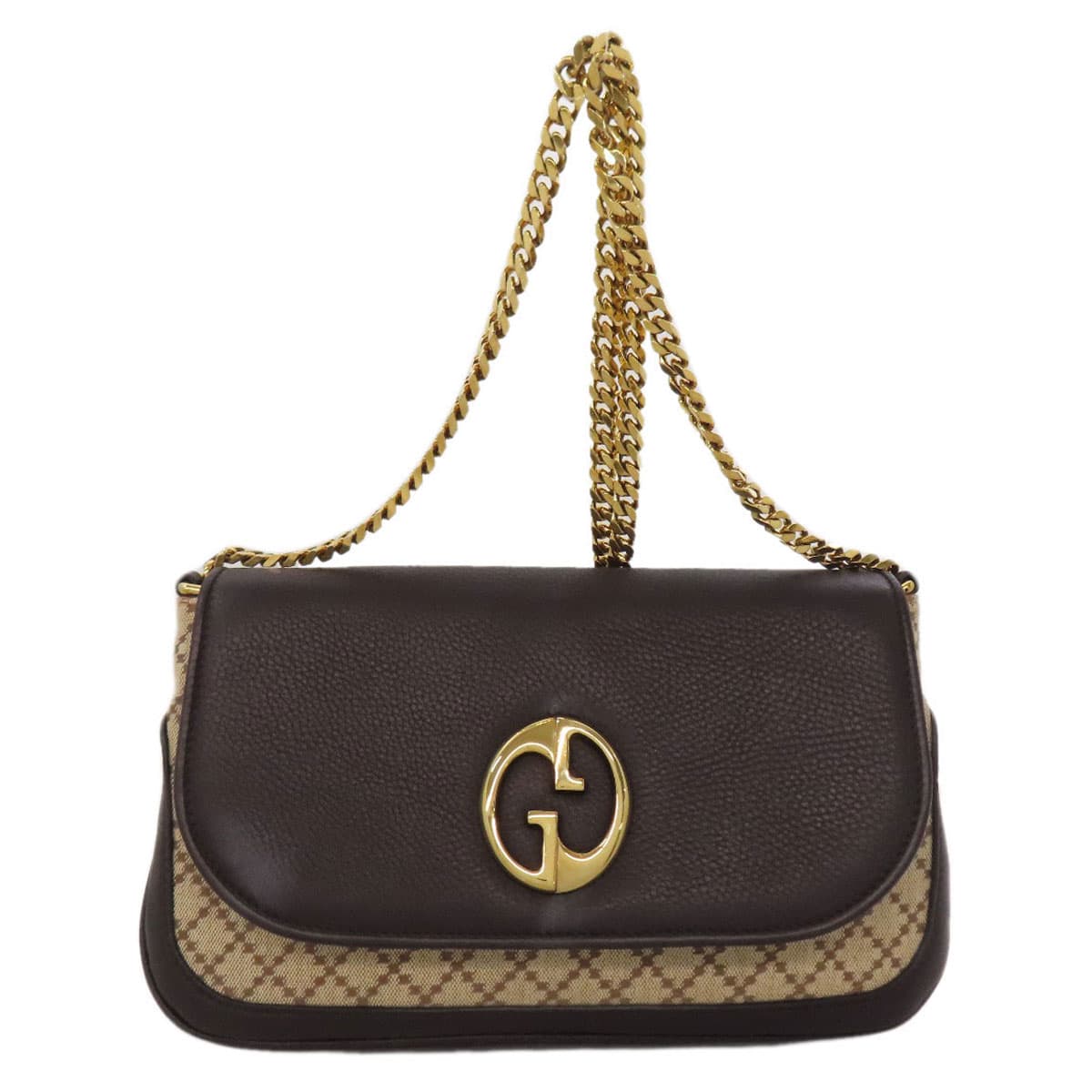 Gucci 251820 Diamante Chain Shoulder Shoulder Bag Canvas Ladies [Used] [GUCCI] 251820