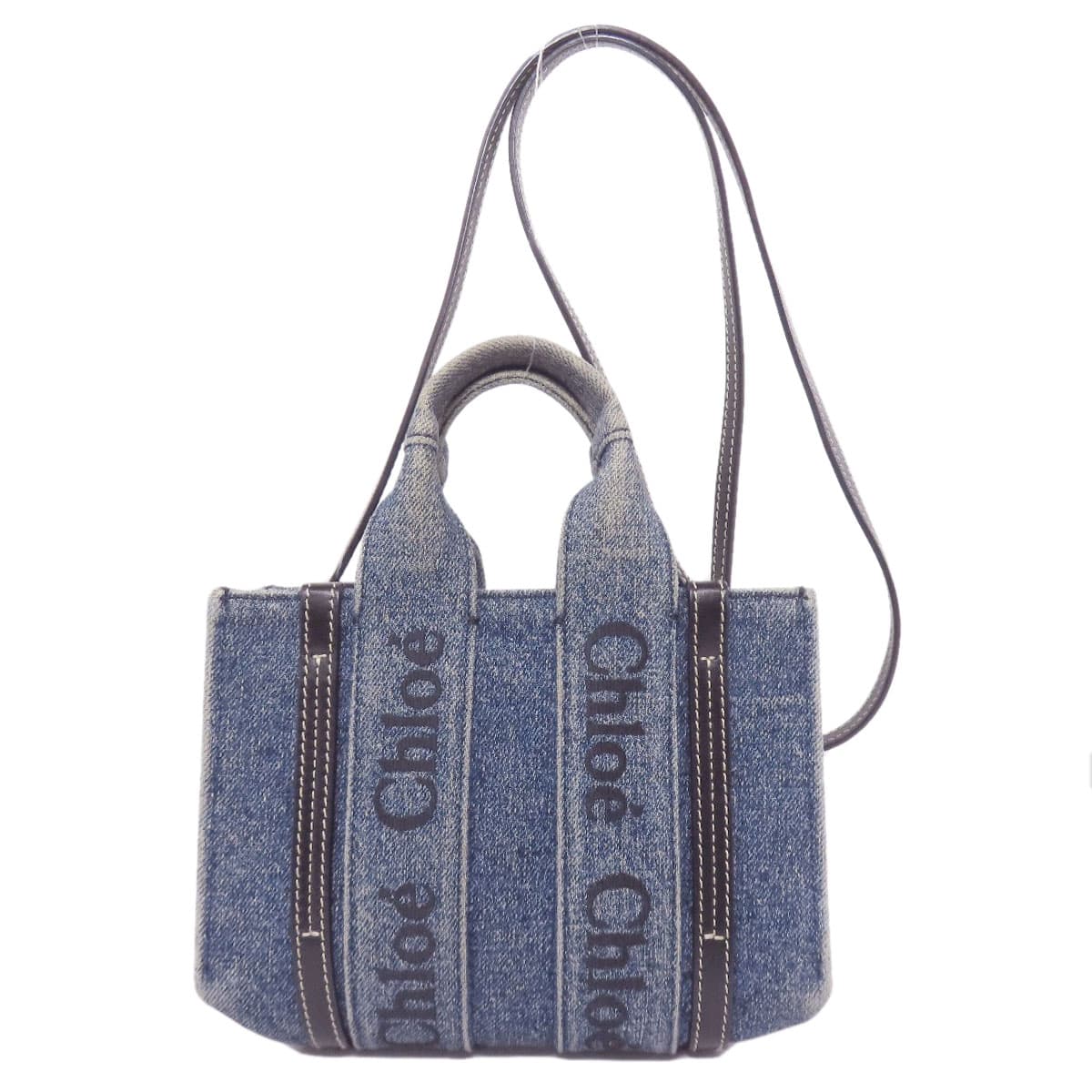 Chloe Woody Mini 2WAY Handbag Denim/Calf Ladies [Used] [CHLOE]