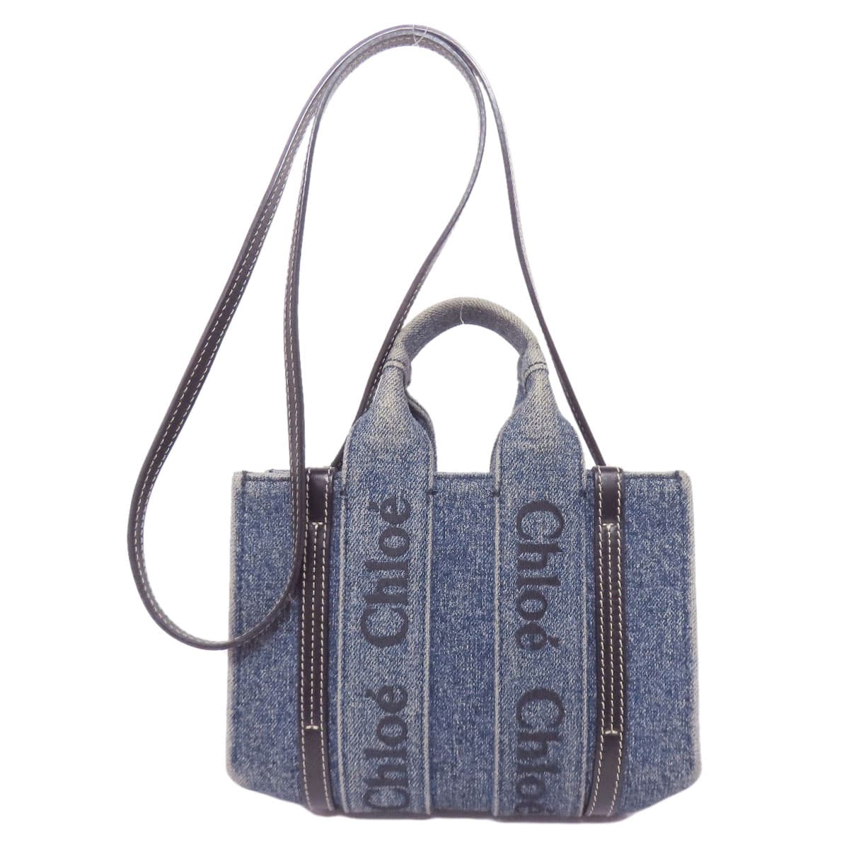 Chloe Woody Mini 2WAY Handbag Denim/Calf Ladies [Used] [CHLOE] 2