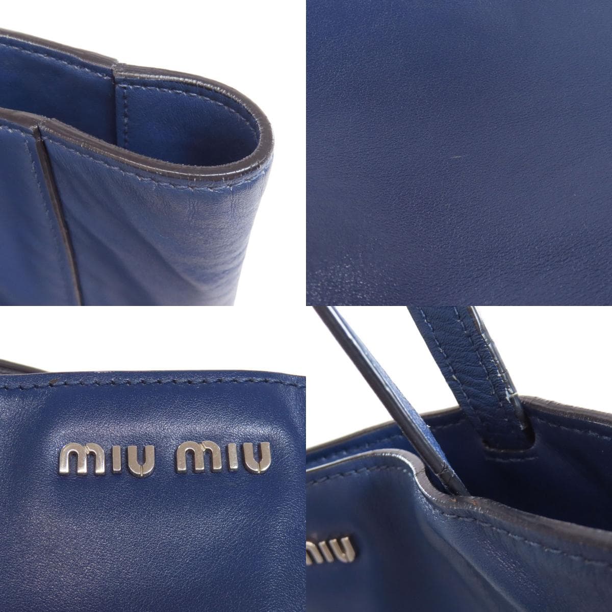 Miu Miu Logo Tote Bag Leather Women's [Used] [MIUMIU] 8