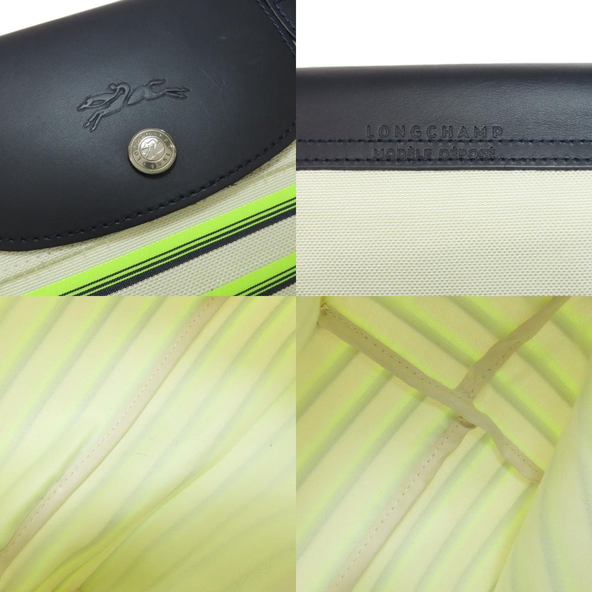 Longchamp Le Pliage Marinieres Handbag Nylon Canvas/Leather Ladies [Used] [Longchamp] 7