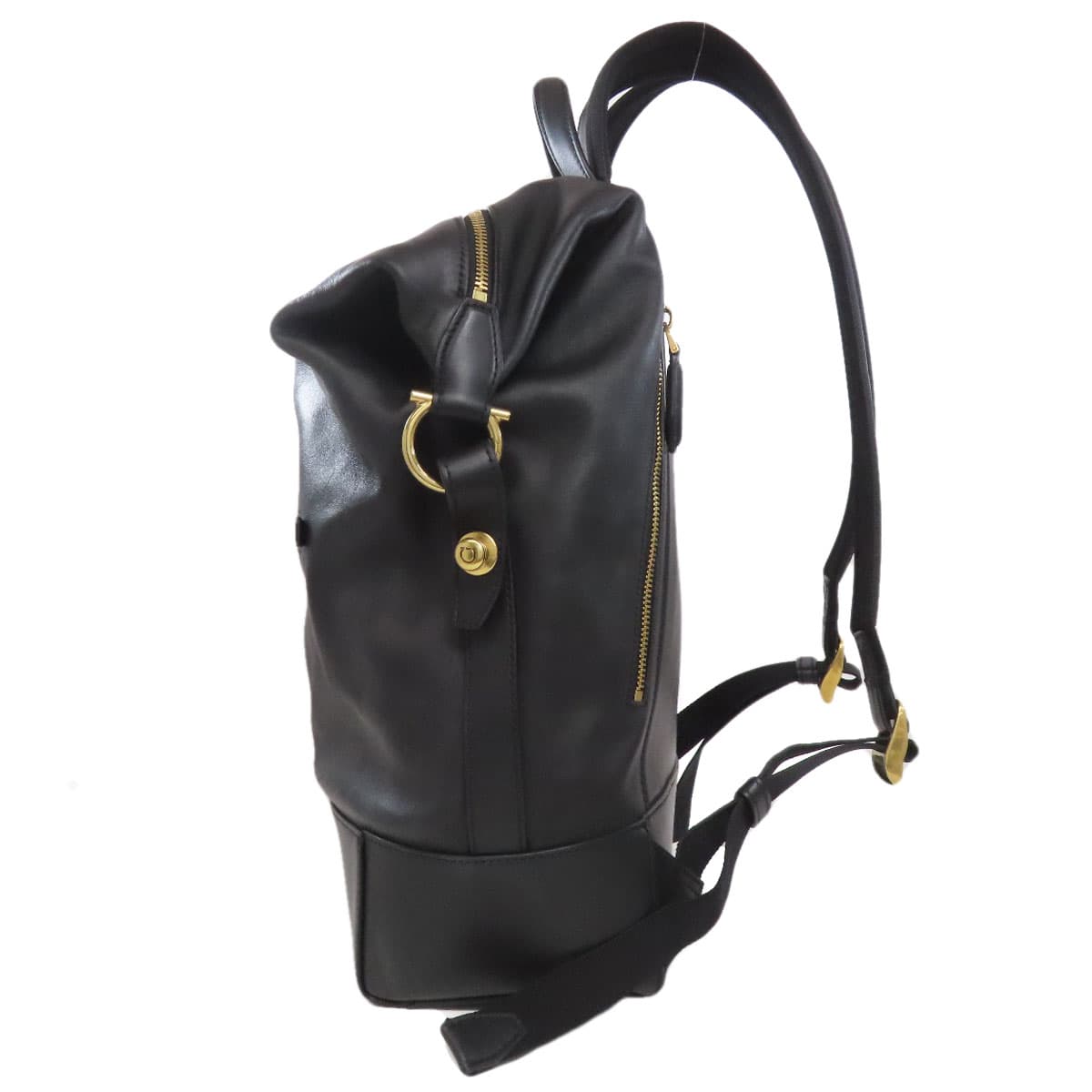 Salvatore Ferragamo Logo Backpack Daypack Leather Ladies [Used] [Salvatore Ferragamo] 3