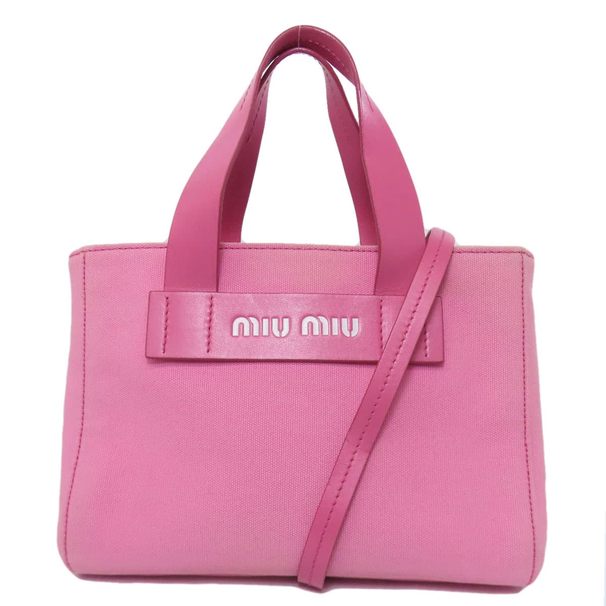 Miu Miu 5BA176 2WAY Handbag Canvas Ladies [Used] [MIUMIU] 5BA176