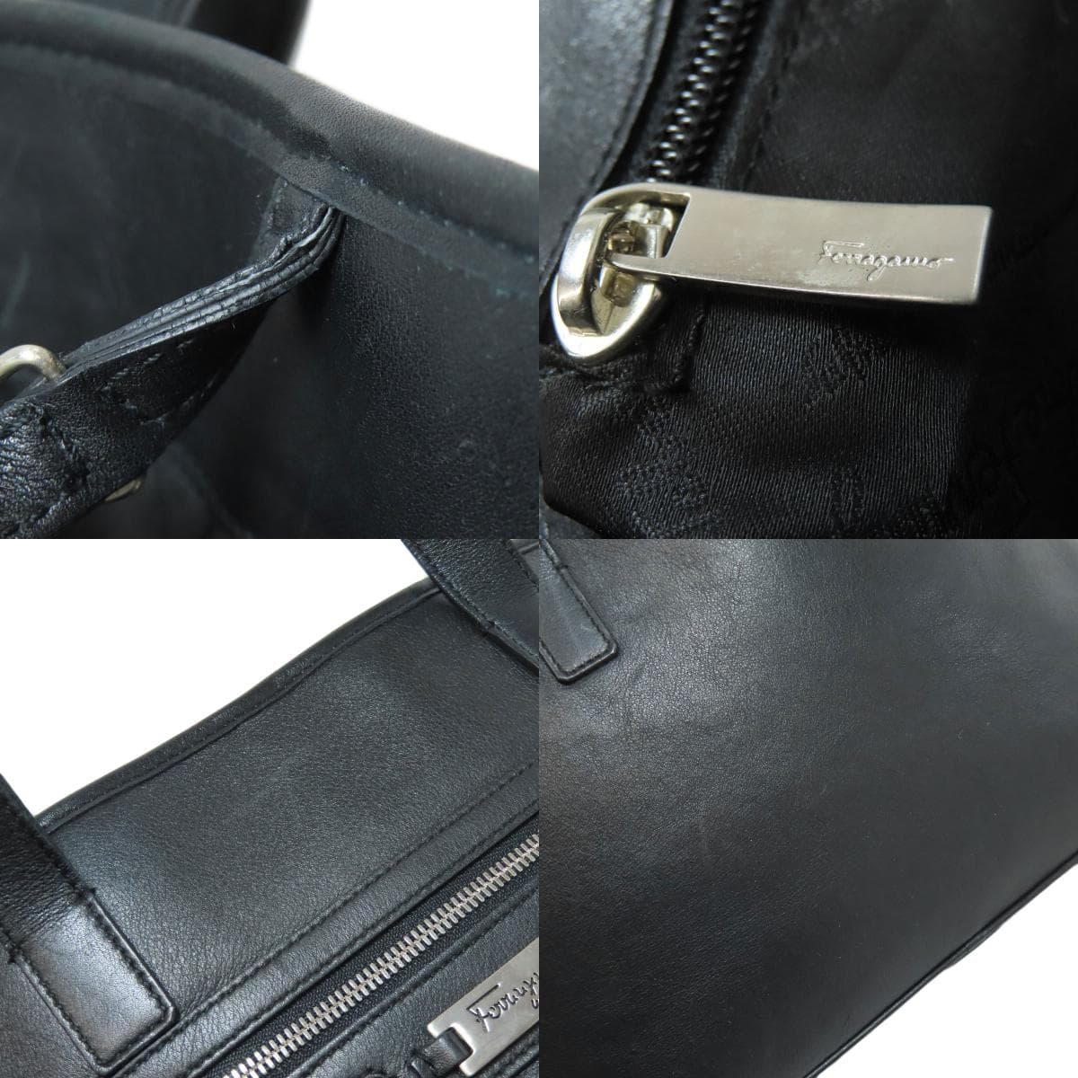 Salvatore Ferragamo Logo Tote Bag Calf Leather Ladies [Used] [Salvatore Ferragamo] 7