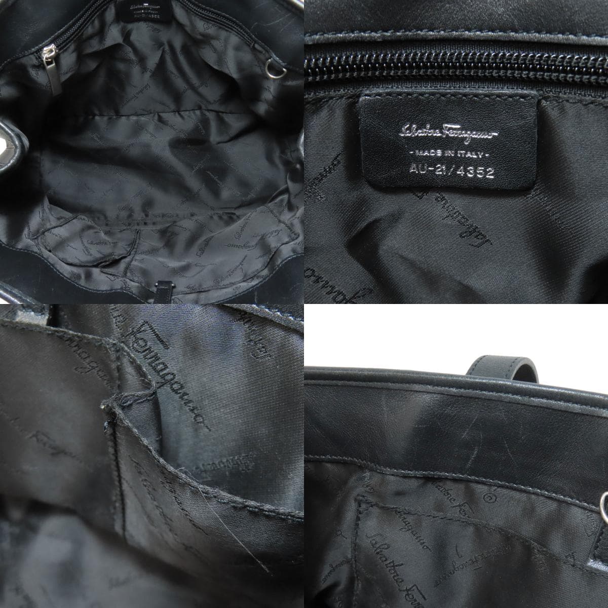 Salvatore Ferragamo Logo Tote Bag Calf Leather Ladies [Used] [Salvatore Ferragamo] 5