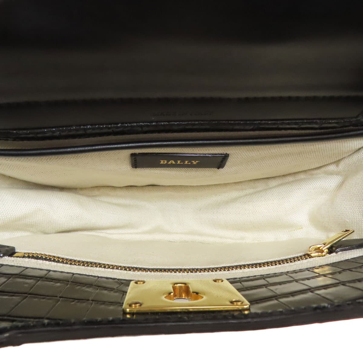 BALLY embossed handbag leather for ladies [used] [BALLY] 5