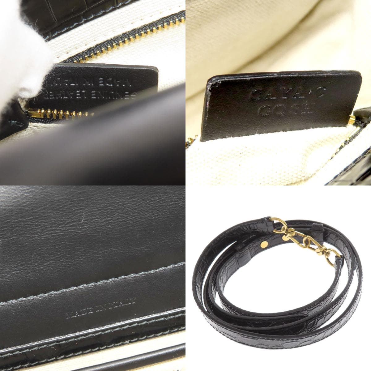 BALLY embossed handbag leather for ladies [used] [BALLY] 7