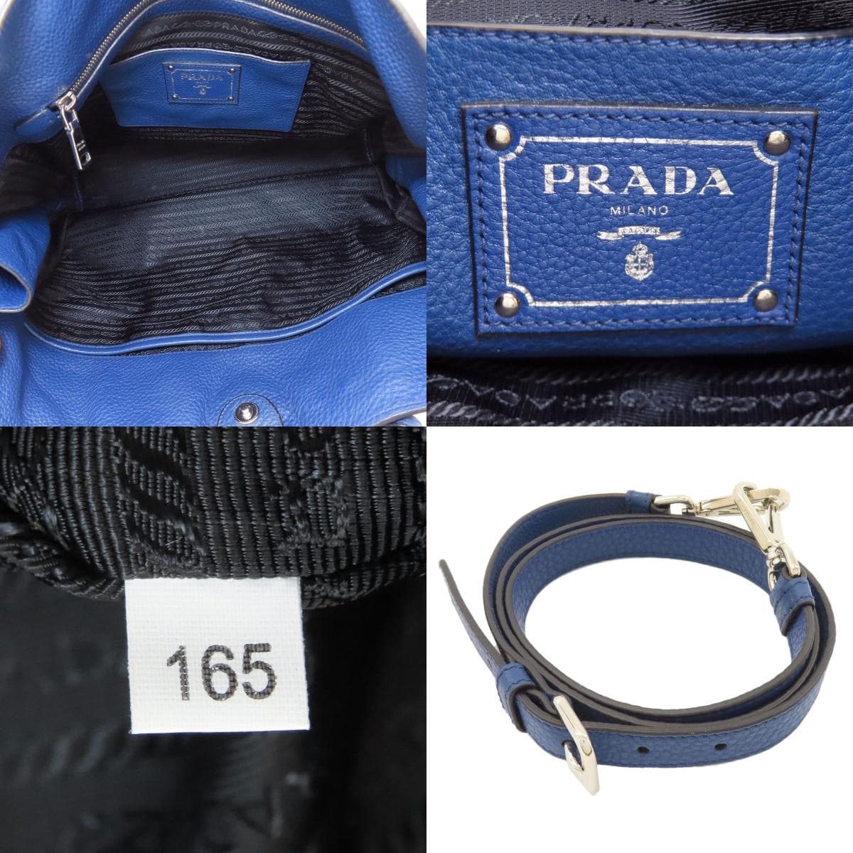 Prada BN2419 2WAY Handbag Calf Leather Ladies [Used] [PRADA] BN2419 5