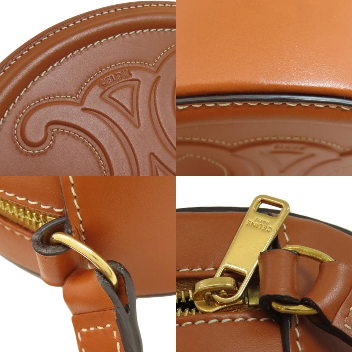 Celine Oval Purse Cuire Triomphe Shoulder Bag Calf Leather Ladies [Used] [CELINE] 8