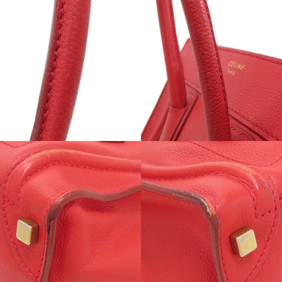 Celine Luggage Micro Handbag Leather Women's [Used] [CELINE] 9