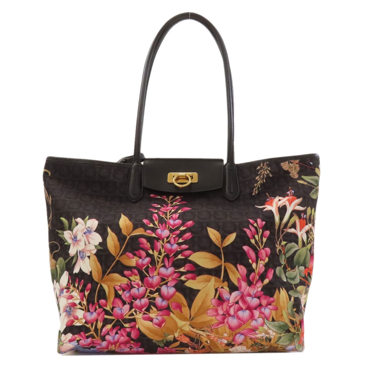 Salvatore Ferragamo Flower Gancini Motif Tote Bag Nylon Material Ladies [Used] [Salvatore Ferragamo]