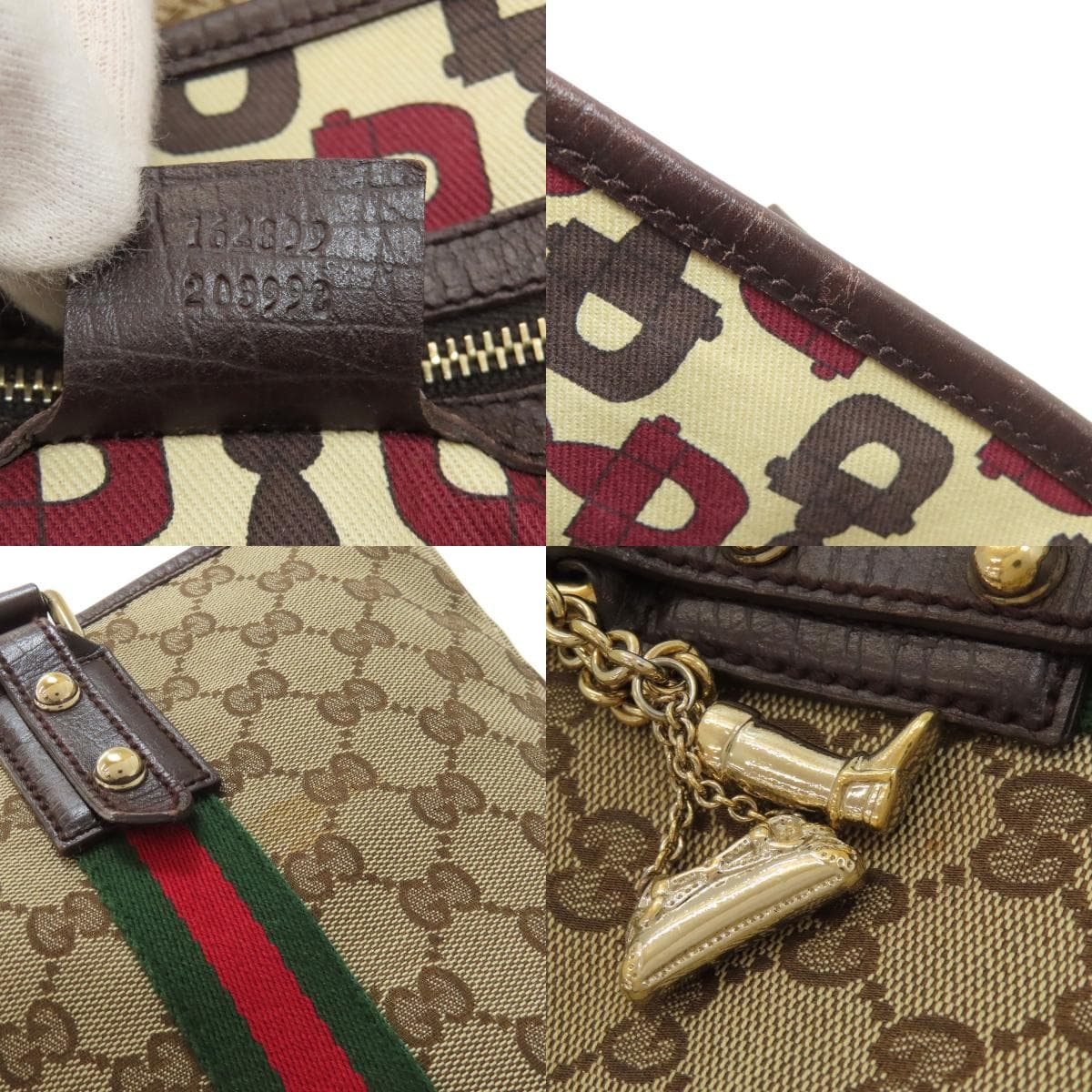 Gucci 162899 GG Sherry Line Tote Bag Canvas Ladies [Used] [GUCCI] 162899 7