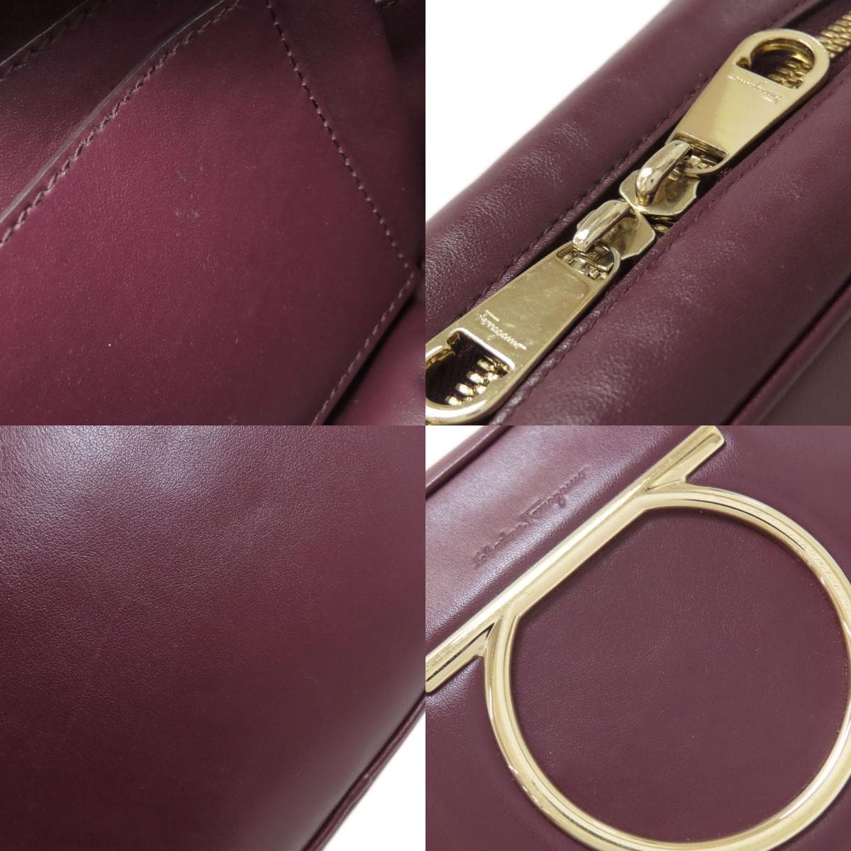 Salvatore Ferragamo Gancini Hardware Shoulder Bag Leather Ladies [Used] [Salvatore Ferragamo] 8